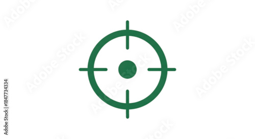 Green crosshair targeting reticle symbol on a clean white background