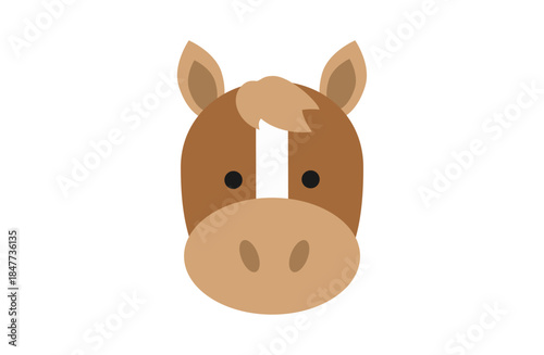 馬の顔のアイコンイラスト