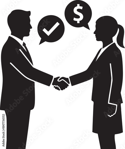 Business People Shaking Hands in Professional Setting