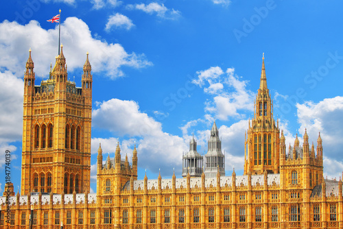 Canvas Print The Palace of Westminster is the historic seat of the UK Parliament, located on the banks of the River Thames in London