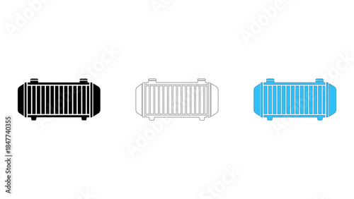 Liquid cooling radiator symbol essential component for engine heat dissipation