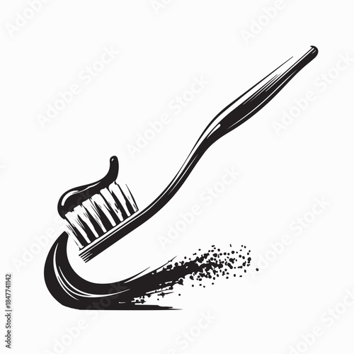 Toothbrush With Toothpaste Design Logo Vector Isolated on White Background