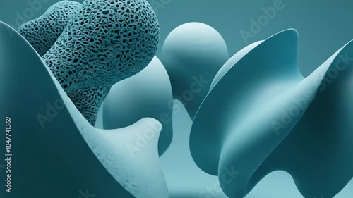 Abstract Digital Network Structure with Glowing Particles and Connections.