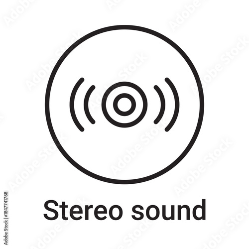 Stereo sound icon. Vector line symbol for a website, product card, presentation and mobile app, packaging or instruction. Editable outline sign