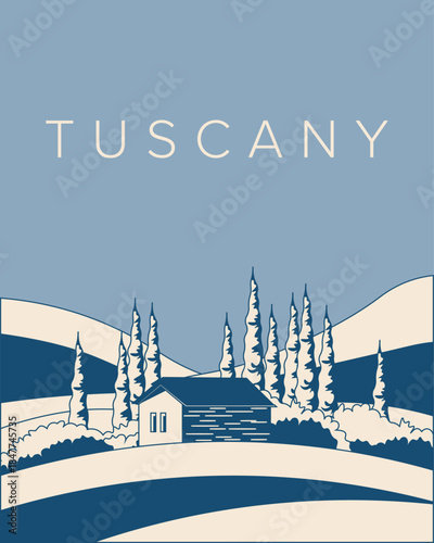 Tuscany, Italy, poster, postcard, banner, cover