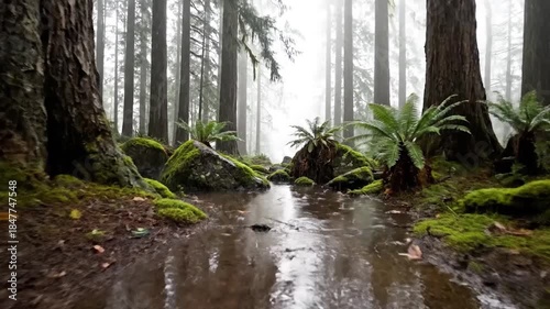 Enchanted Forest Stream - A Tranquil Journey Through Natures Embrace.