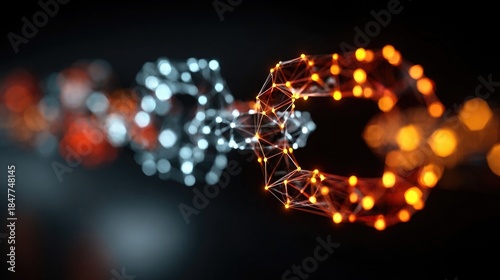 Neon supply chain visuals with glowing arrows, connected nodes, and digital logistics representation for modern business operations