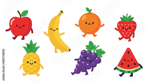 Cute and Cheerful Cartoon Fruits Dancing and Having Fun Together