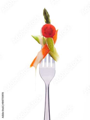 Gabel mit Gemüse