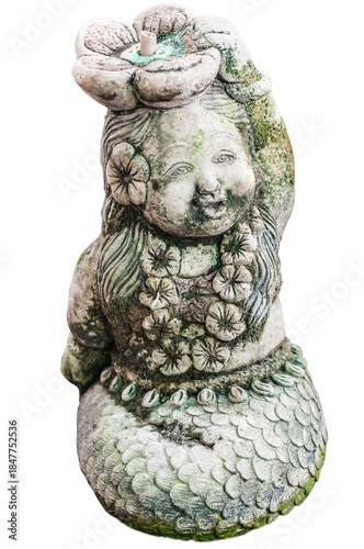 The Statue is Cast From Concrete Isolated, Transparent Background,PNG