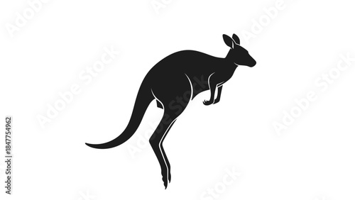 Kangaroo Silhouette Hopping Australian Animal.