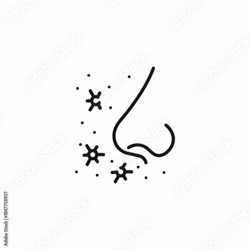 allergens near nose icon sign vector