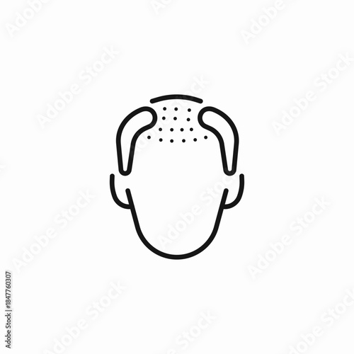 male hair transplant icon sign vector