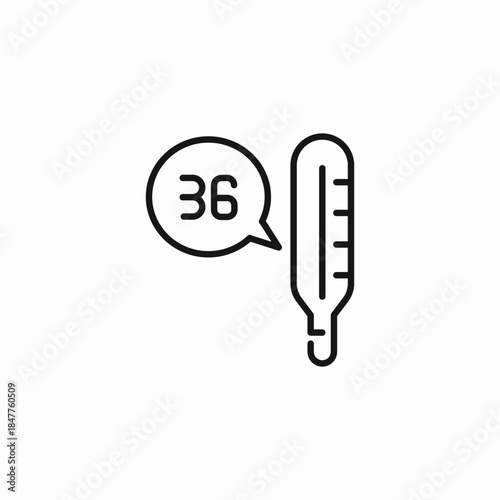 normal body temperature 36 icon sign vector