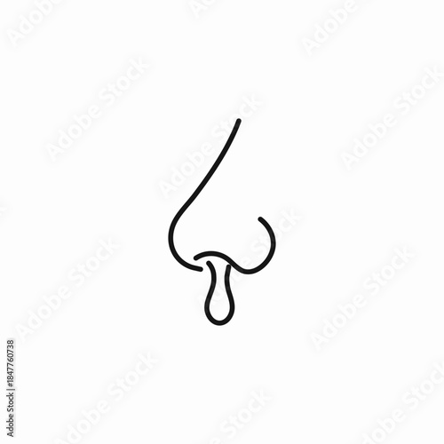 runny nose mucus drip icon sign vector