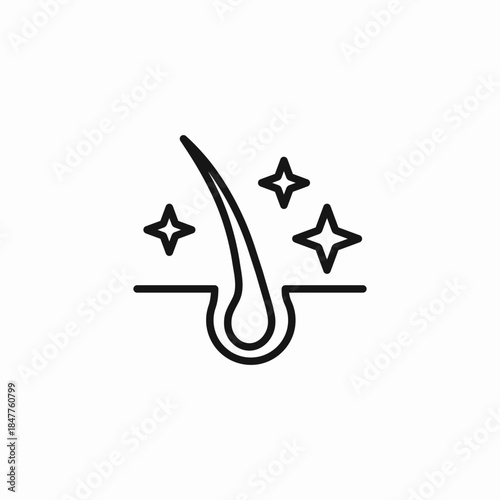 shiny healthy hair icon sign vector