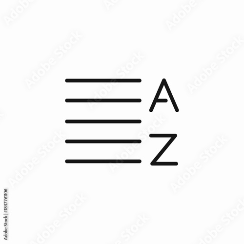sort list descending a-z icon sign vector