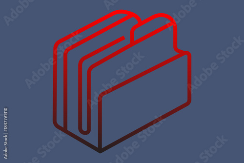 The image is a stylized, minimalist line art icon presented on a dark blue background.