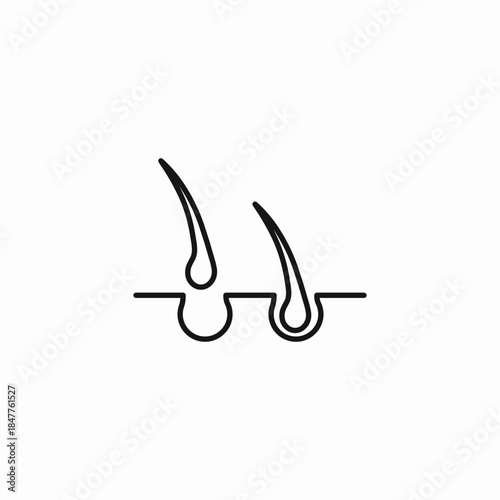 two hair follicles icon sign vector