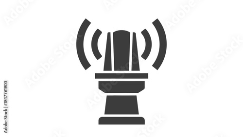 Minimalist wireless communication tower symbol representing signal transmission concept