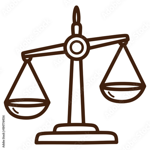 Balance Scale Icon Representing Justice and Equality Fairness Symbol