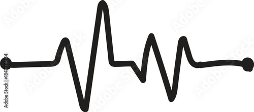 ECG Heartbeat Line Graph on White