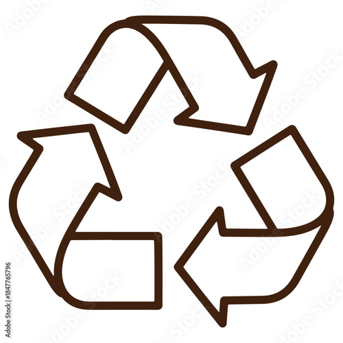 Brown recycling symbol icon representing sustainability and ecofriendly practices