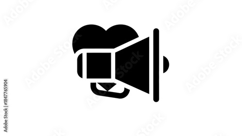 Minimalistic Black and White Icon Depicting a Cartoon Monkey Talking or Singing to a Microphone