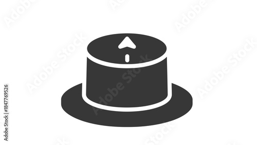Minimalistic Candle Icon with a Wavy Flame and Circular Base Representation