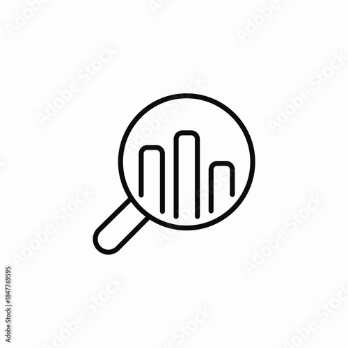 analyze chart magnifier icon sign vector