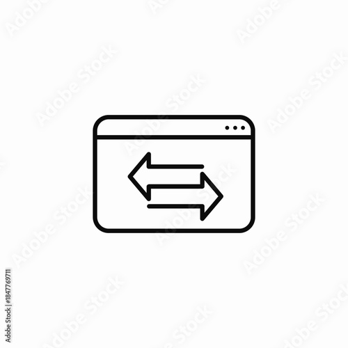 browser window exchange icon sign vector