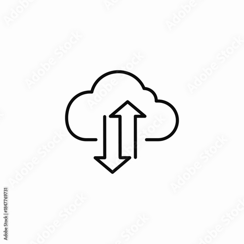 cloud upload download sync icon sign vector