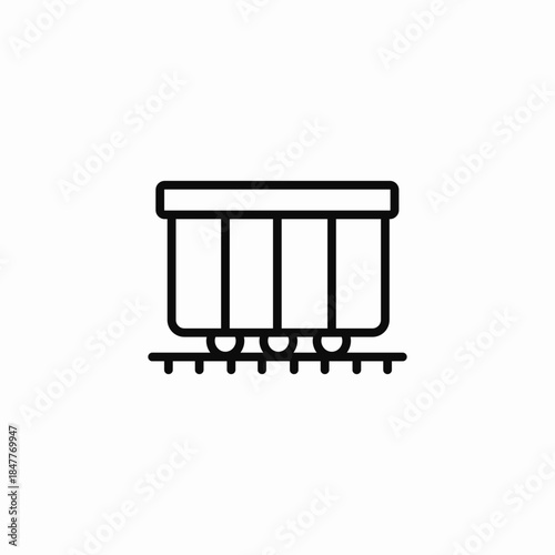 freight rail car icon sign vector