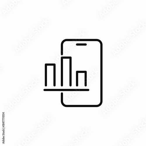 mobile bar chart icon sign vector