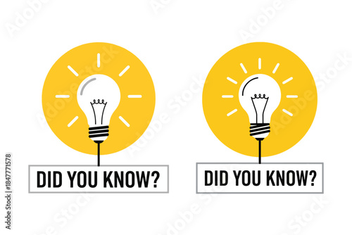 did you know fact light bulb icons on white