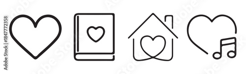 Social Media Engagement Icons. Like, Love, Favorite and Feedback Symbols Vector Set.
