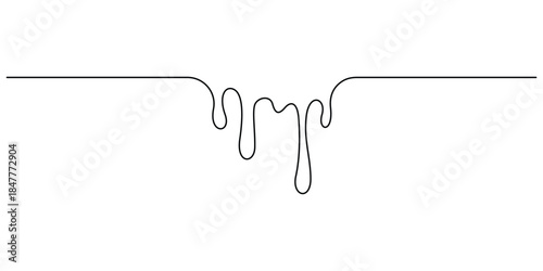 Paint drip in one continuous line style. Vector illustration for your design