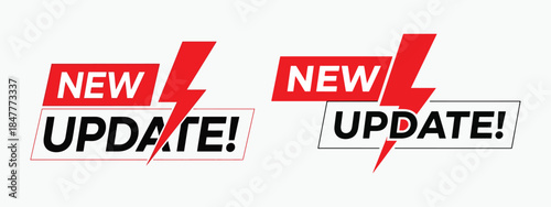 New update labels with lightning bolts