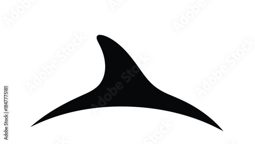 Minimalist black dolphin fin silhouette symbol vector isolated on white background