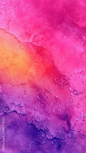 Vibrant watercolor gradient blending from hot pink to deep purple, creating a mesmerizing abstract texture with organic, fluid transitions and subtle textural details.