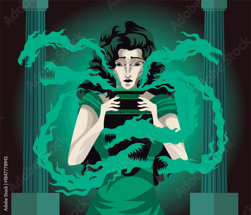 pandora opening the jar as sins and dark spirits escape