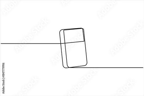 Rubber eraser one continuous line art drawing concept, vector art minimalist illustration design