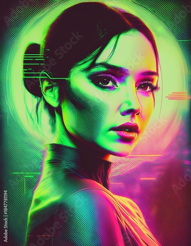 Futuristic female muse portrait