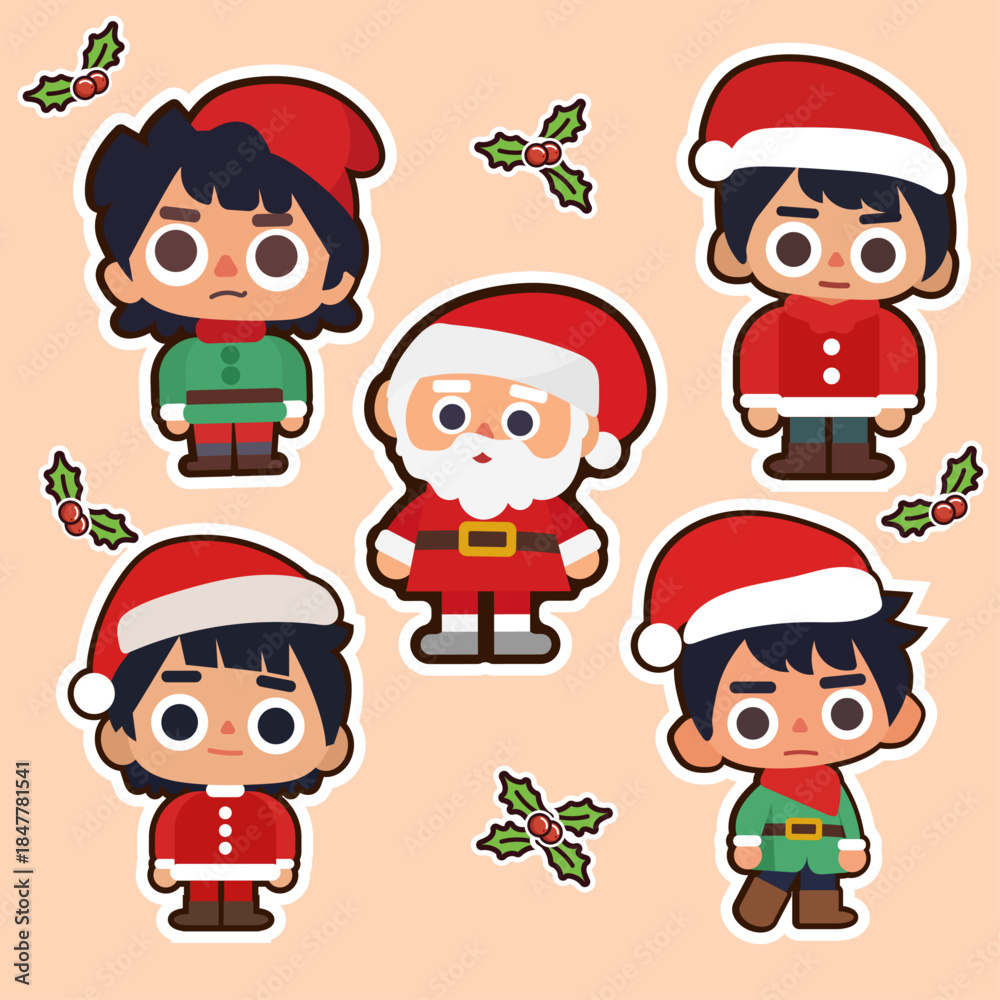 Fototapeta premium Christmas decoration collection elements set