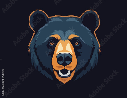 bear head, animal illustration