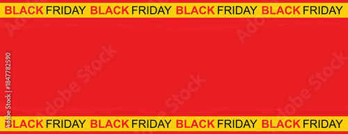 A red background with yellow text strips, perfect for Black Friday discount promotions, special offers, and festive holiday marketing goals