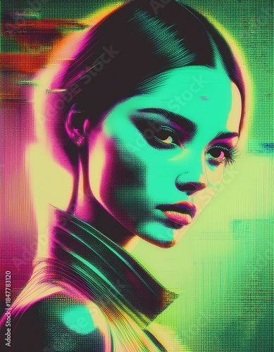 Futuristic female muse portrait