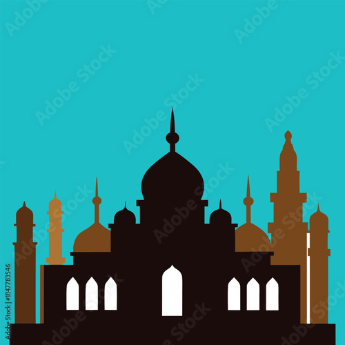 Taj Mahal silhouette color background