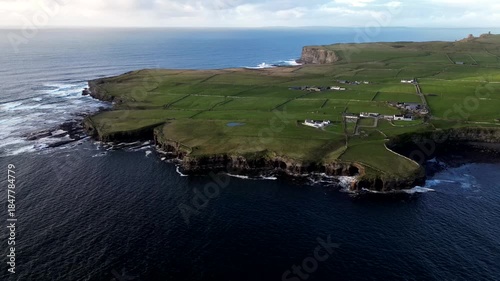 Ireland. Cliffs of Moher. 11-24-2025. Super high view, Wild Atlantic coast. Video 4K