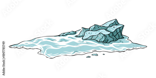 Melting iceberg in ocean